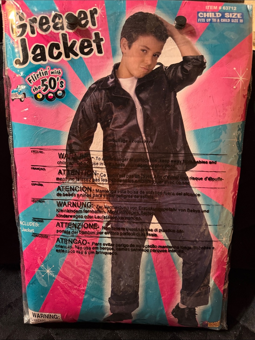 Kids Black Greaser Jacket - Classic 50s Style